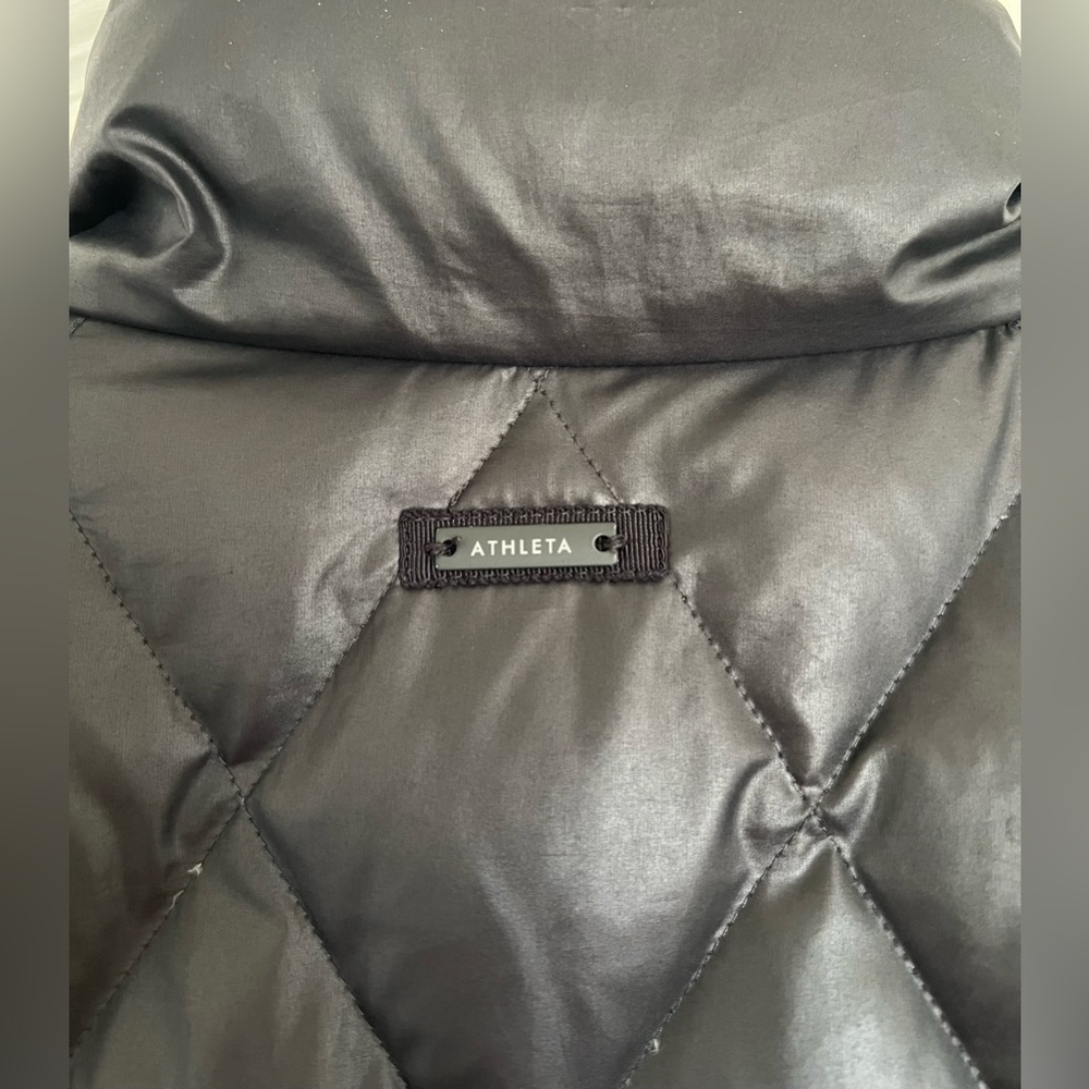 Athleta Black Down Puffer Jacket, Medium - image 3